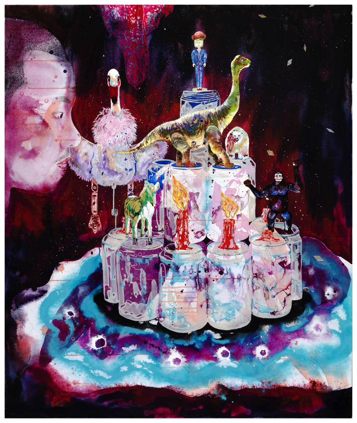王亮尹  | 祝我生日快樂＿普瑞昀 壓克力顏料、畫布, 2013 165 x 140 cm 的圖說