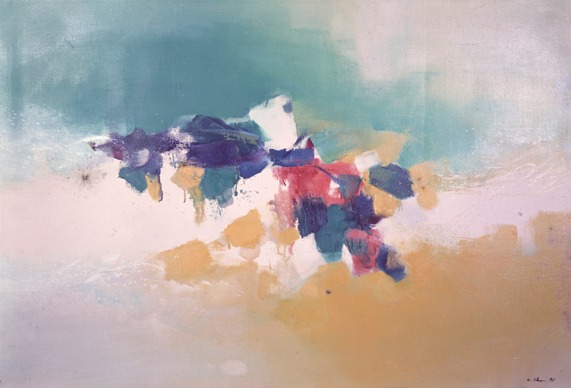 陳正雄  | 花開的天空 油彩、畫布, 1976 89 x 130 cm 的圖說
