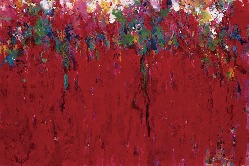 陳正雄  | 紅林系列之一 壓克力彩、畫布, 1985 97 x 145.5 cm 的圖說