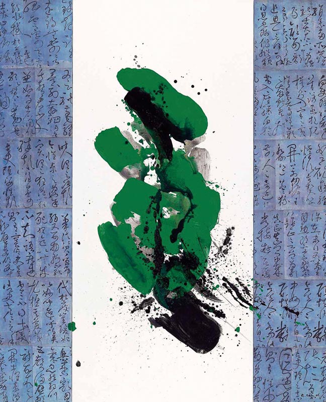 陳正雄  | 福爾摩沙頌 複合媒材、畫布, 2006 192 x 130 cm 的圖說
