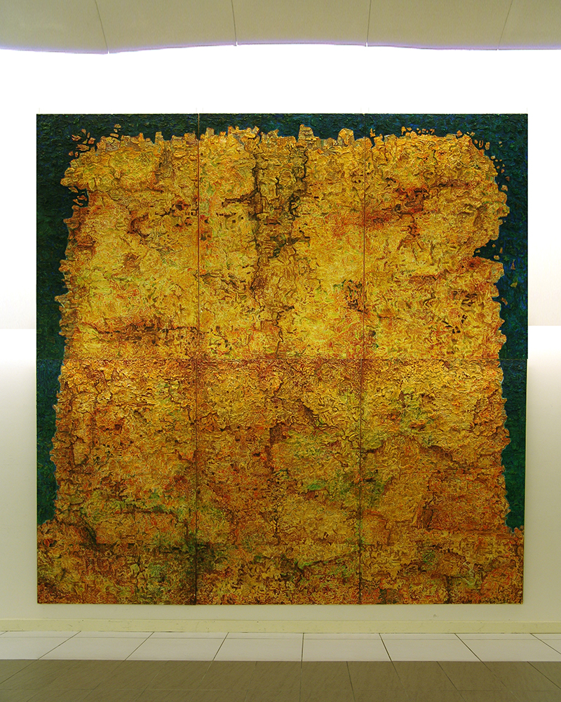 Lu I-Chung  | Relic Oil, thickening agent, canvas, 2007 388x390 cm 的圖說