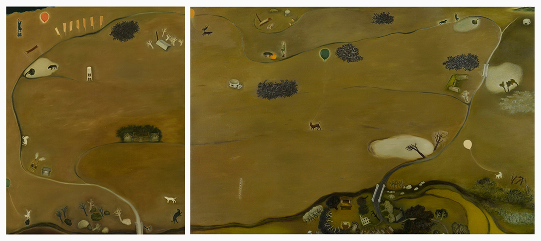 蘇旺伸  | 散步的路徑 油彩、畫布, 2012 190 x 150 cm, 190 x 286 cm  藝術家自藏 的圖說