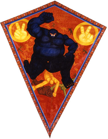 楊茂林  | 遊戲行為──勝與力II 油彩、畫布, 1988 330 x 260 cm 藝術家自藏 的圖說
