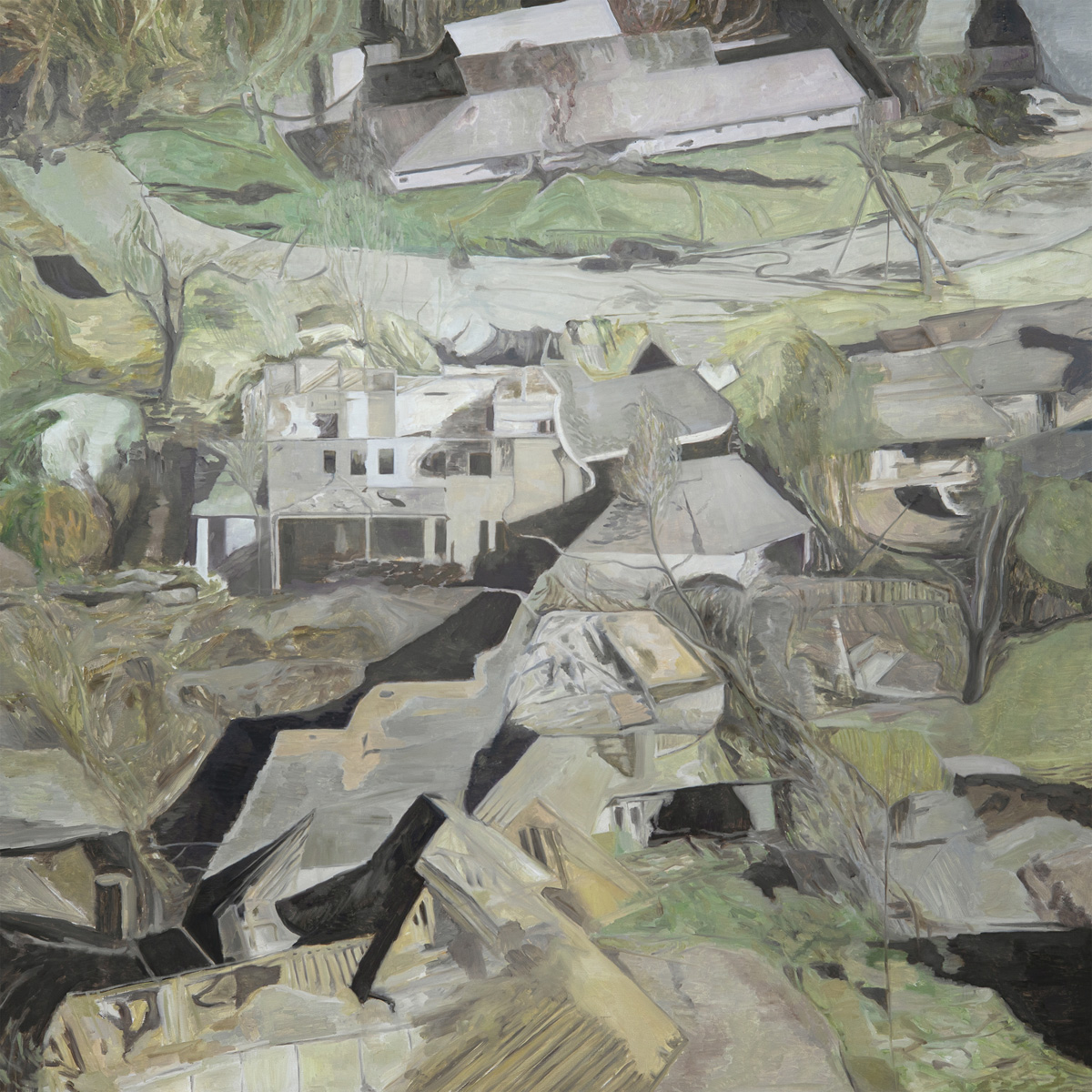 Rexy Tseng  | Torn Estates oil on canvas, 2022 250x250 cm 的圖說