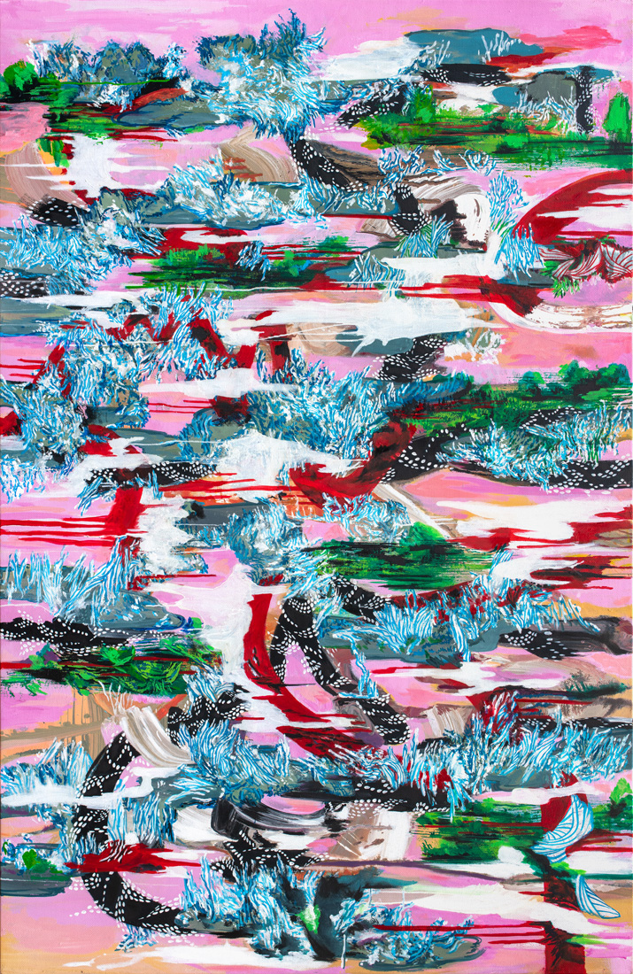 Suling Wang  | Summer Polyphony mixed media and oil, 2022 226×146 cm  Courtesy of the Artist 的圖說