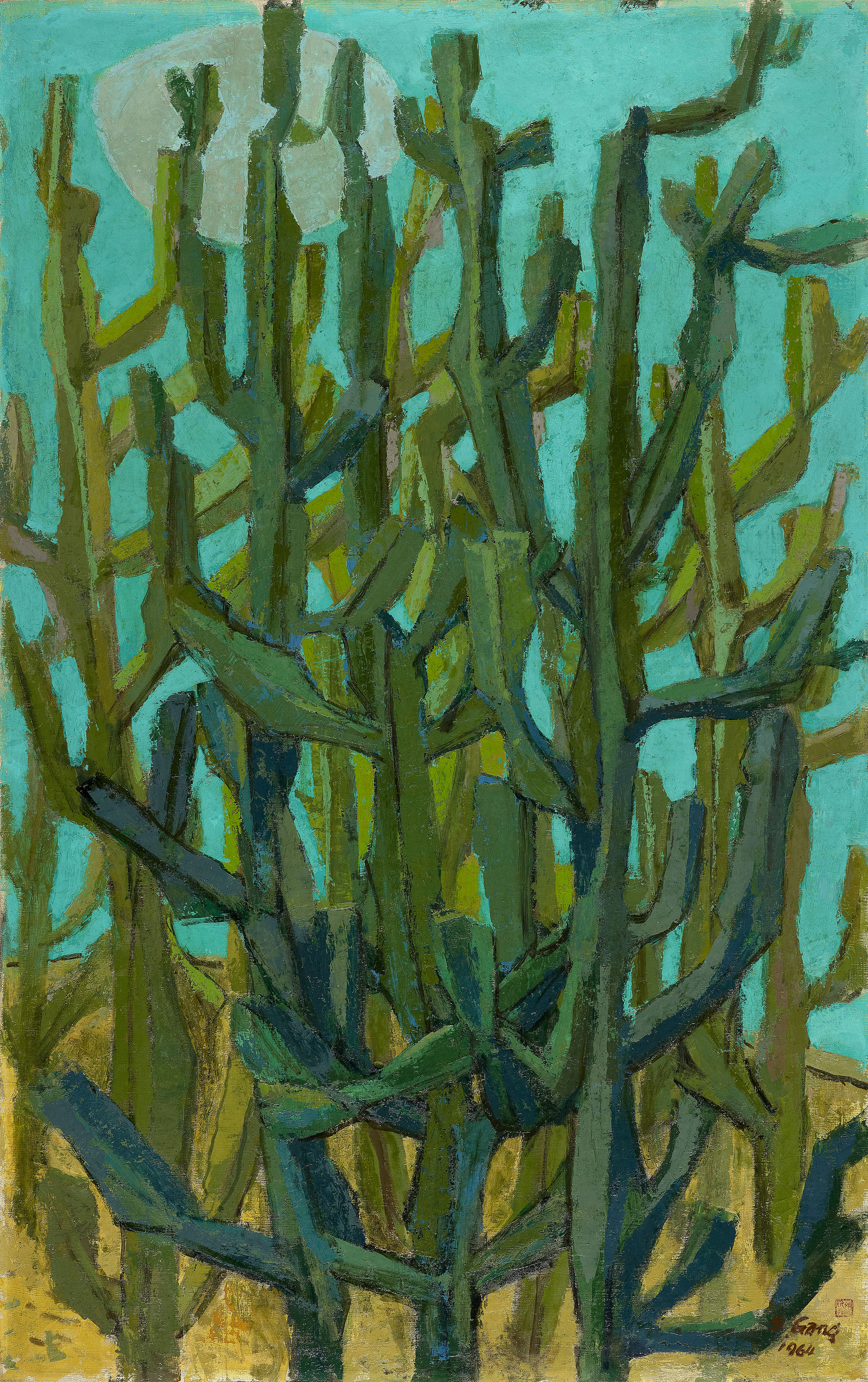 油彩、畫布  | 仙人掌   116×73.2 cm, 1962-1964 的圖說