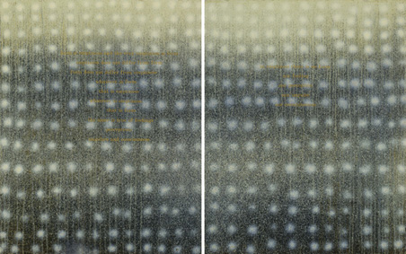 對永恆的冥想01-33，2001  | 江賢二   油彩、畫布，190x150cmx2pcs 的圖說