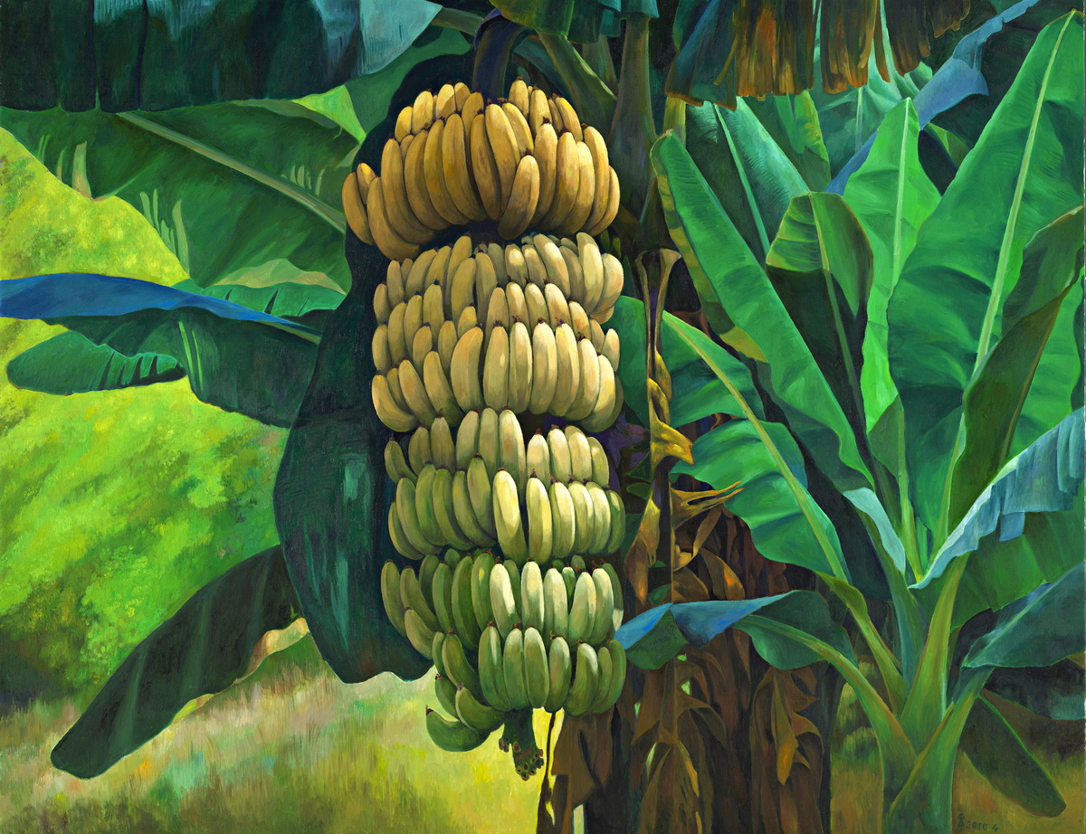 2011  | 在棕紅香蕉   油彩、畫布，197x333.3公分 的圖說