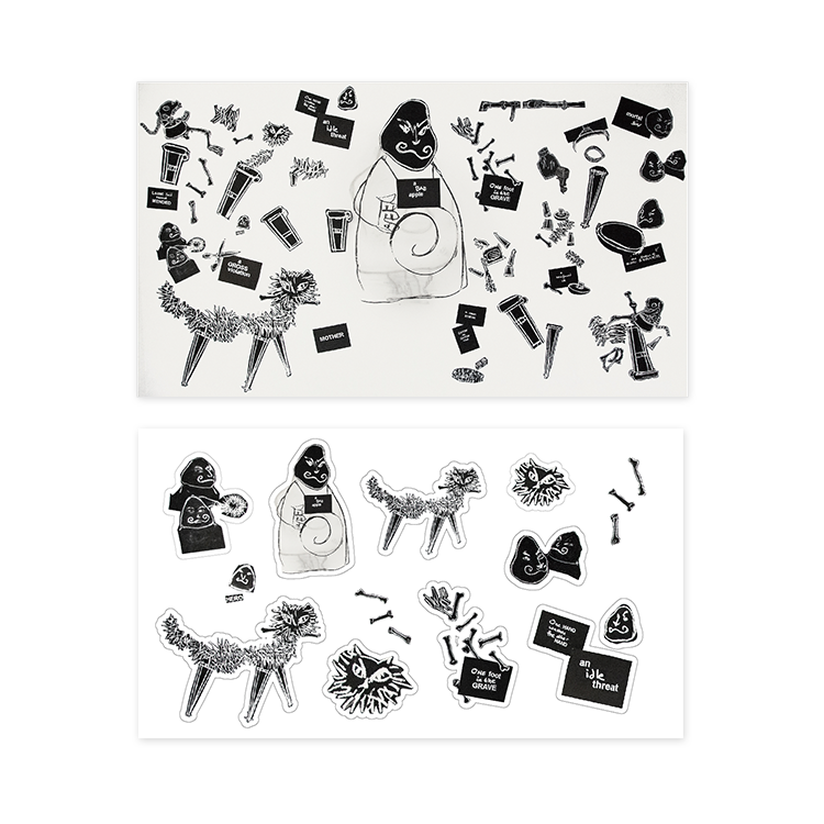 Drawing Fragments for Ubu Tells the Truth｜Postcard & Sticker Set