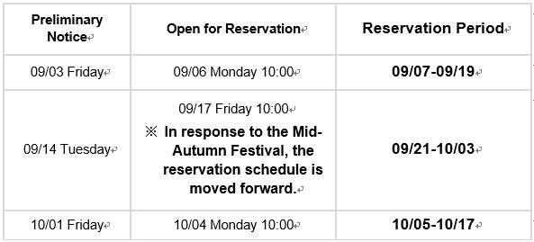 Reservation Schedule